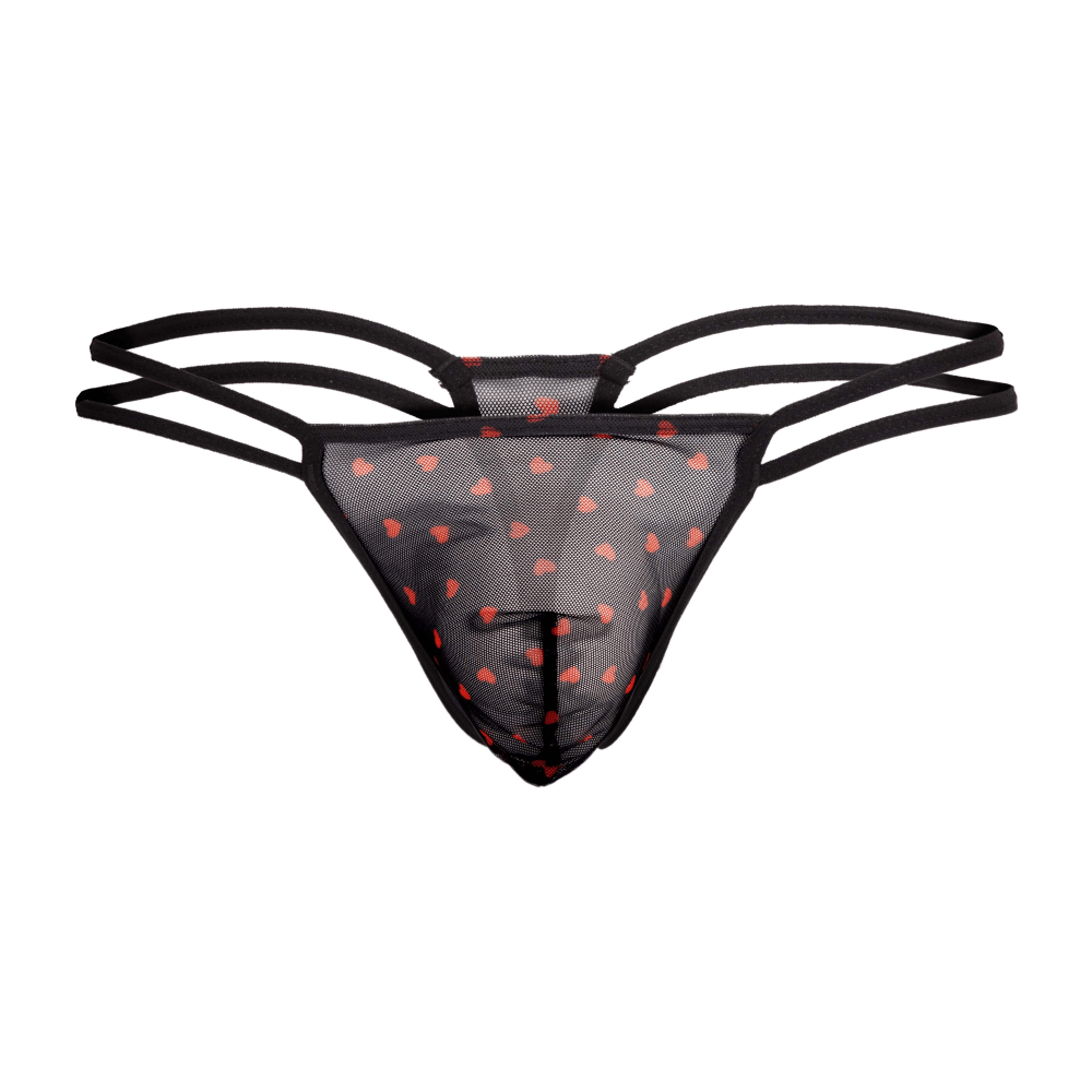 Secret Male SML031 Flower Laced G-String with hearts Fashionable Men's Underwear