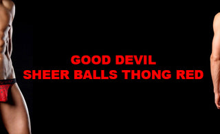 Good Devil Sheer Balls Thong Red -Mensuas