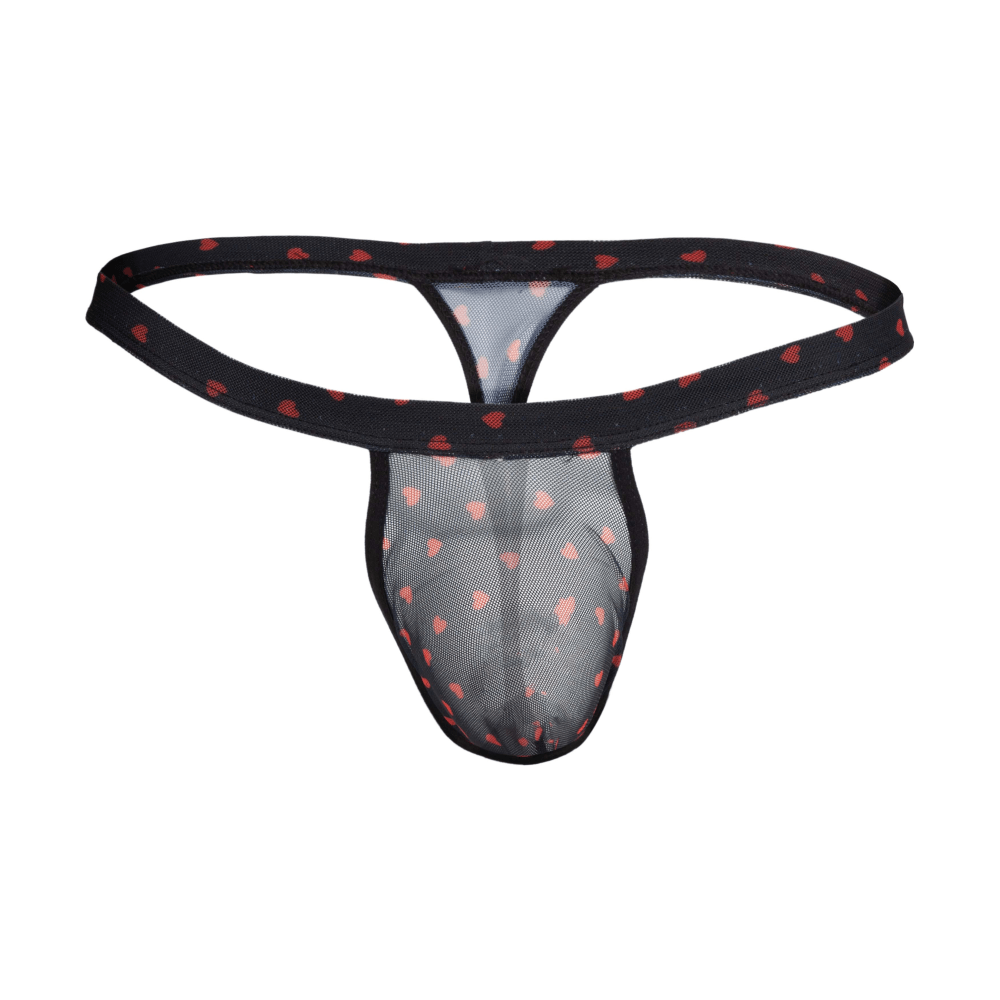 Secret Male SMK022 Flower Laced Thong with Hearts Stylish Men's Intimate Apparel